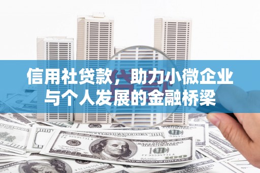 壮围信用社贷款，助力小微企业与个人发展的金融桥梁