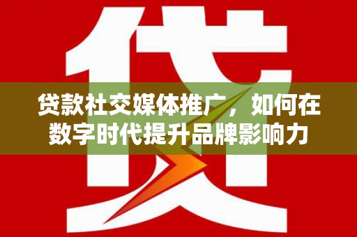 壮围贷款社交媒体推广，如何在数字时代提升品牌影响力