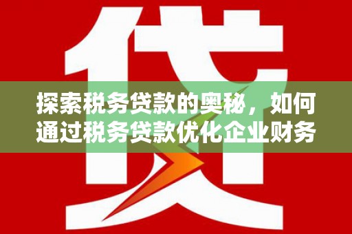 壮围探索税务贷款的奥秘，如何通过税务贷款优化企业财务