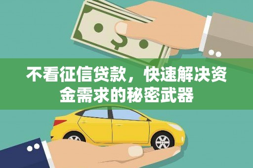壮围不看征信贷款，快速解决资金需求的秘密武器