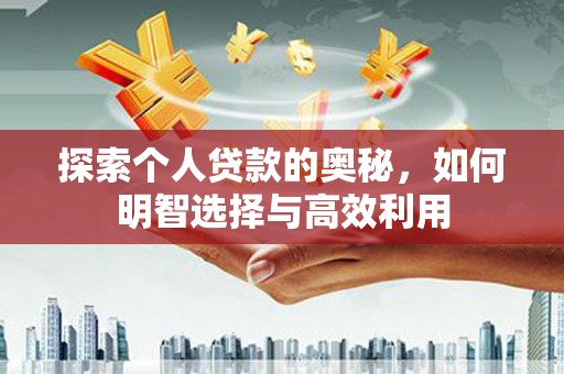 壮围探索个人贷款的奥秘，如何明智选择与高效利用