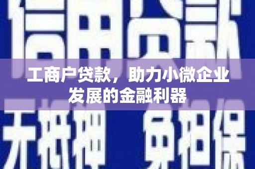 壮围工商户贷款，助力小微企业发展的金融利器