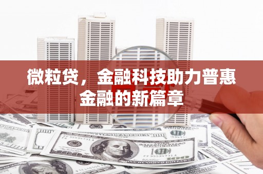 壮围微粒贷，金融科技助力普惠金融的新篇章