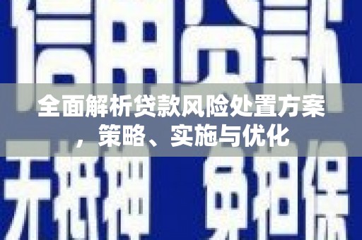 壮围全面解析贷款风险处置方案，策略、实施与优化