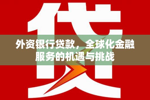 壮围外资银行贷款，全球化金融服务的机遇与挑战