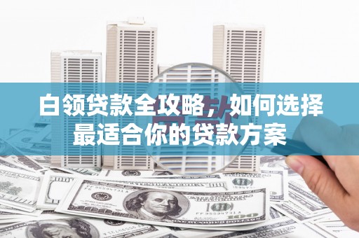 壮围白领贷款全攻略，如何选择最适合你的贷款方案